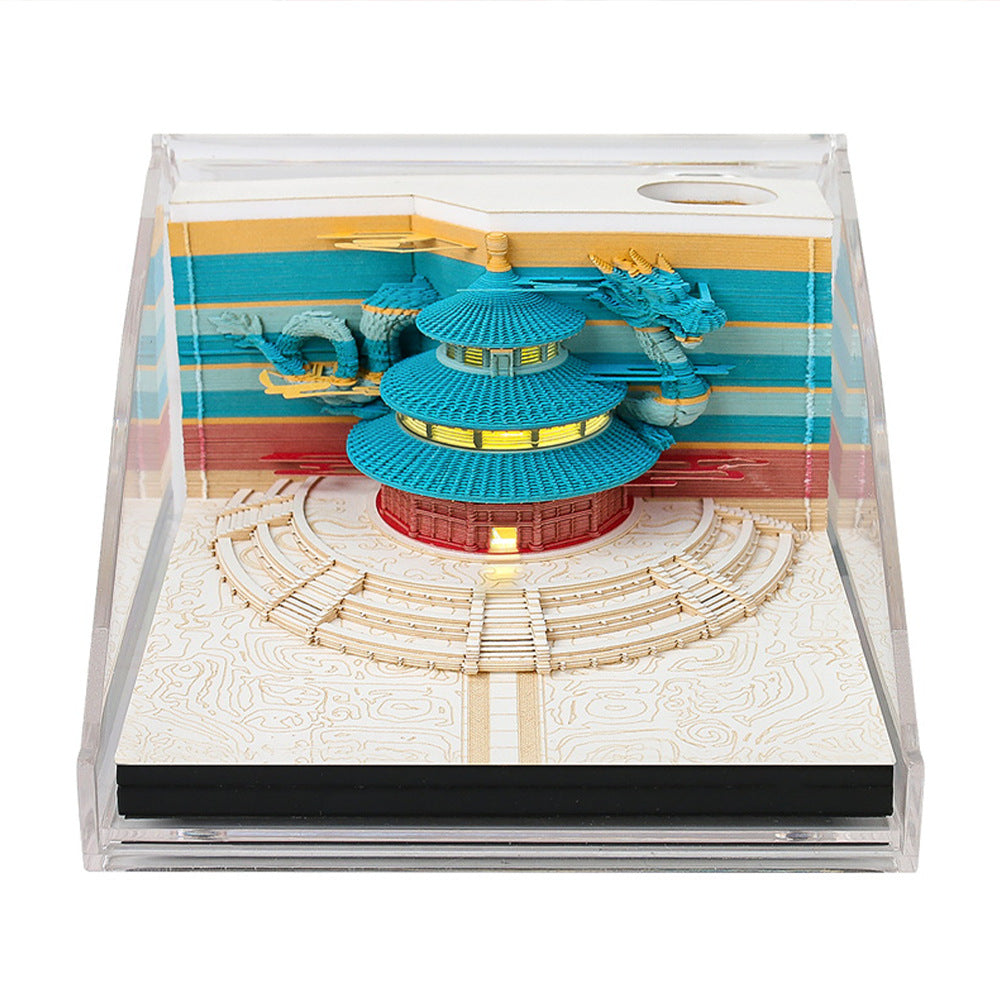 Hall of Prayer for Good Harvests 3D Memo Pad - Weekly Planner 2026