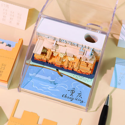 Hongya Cave 3d Memo Pad - Weekly Planner 2026