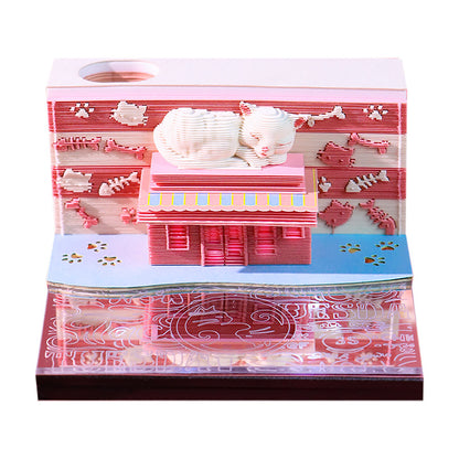 Sweet Cat House 3d Memo Pad