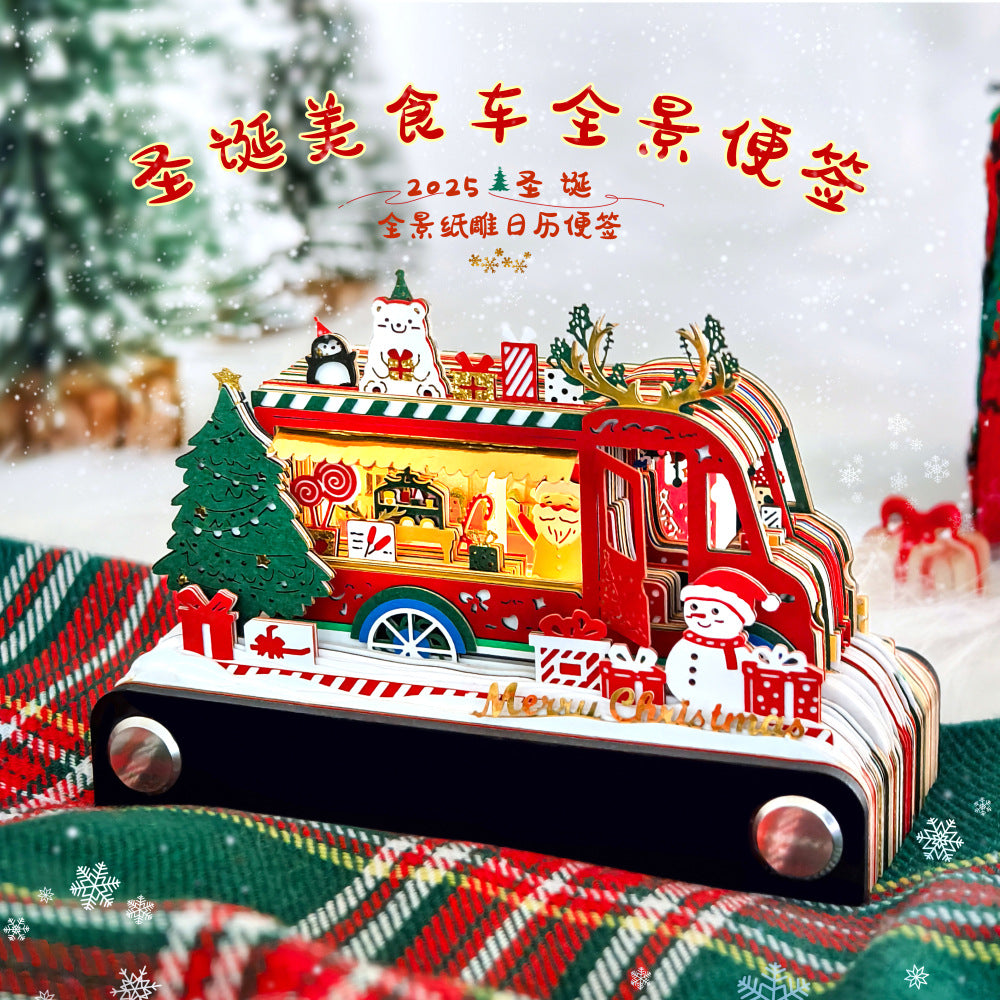Christmas Food Truck 3d Memo Pad - Daily Calendar 2026