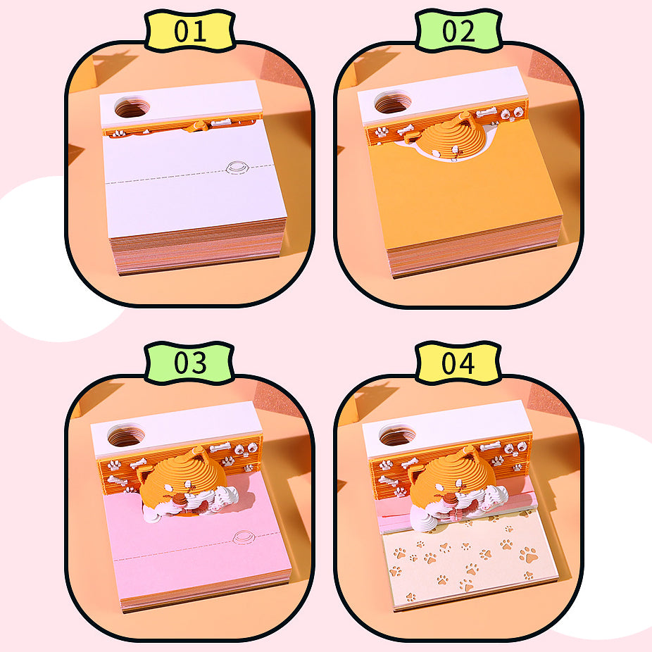 Corgi 3d Memo Pad - Weekly Planner 2026