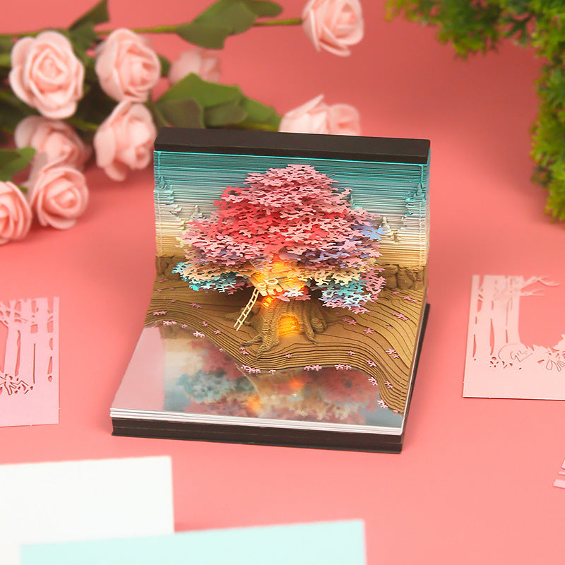 Forest Treehouse 3d Memo Pad - Daily Calendar 2026