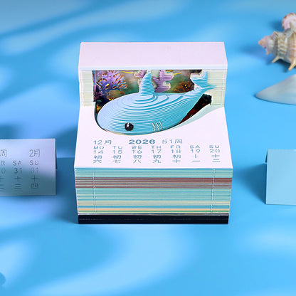 Cute Ocean Shark 3d Memo Pad - Weekly Planner 2026