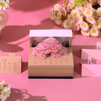 Cherry Blossom Tree 3d Memo Pad - Weekly Planner 2026