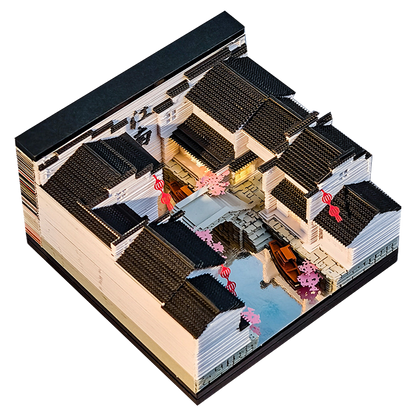Jiangnan Water Town 3d Memo Pad - Weekly Planner 2026