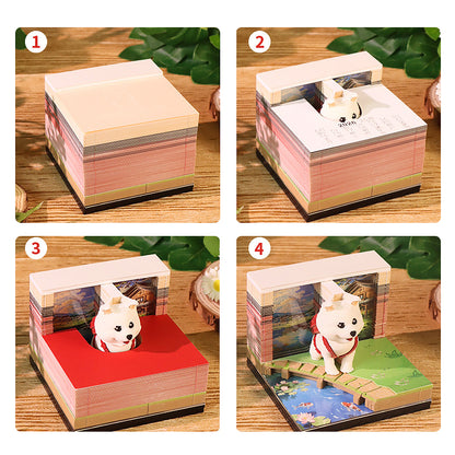 Cute Dog Backpack 3d Memo Pad - Weekly Planner 2026