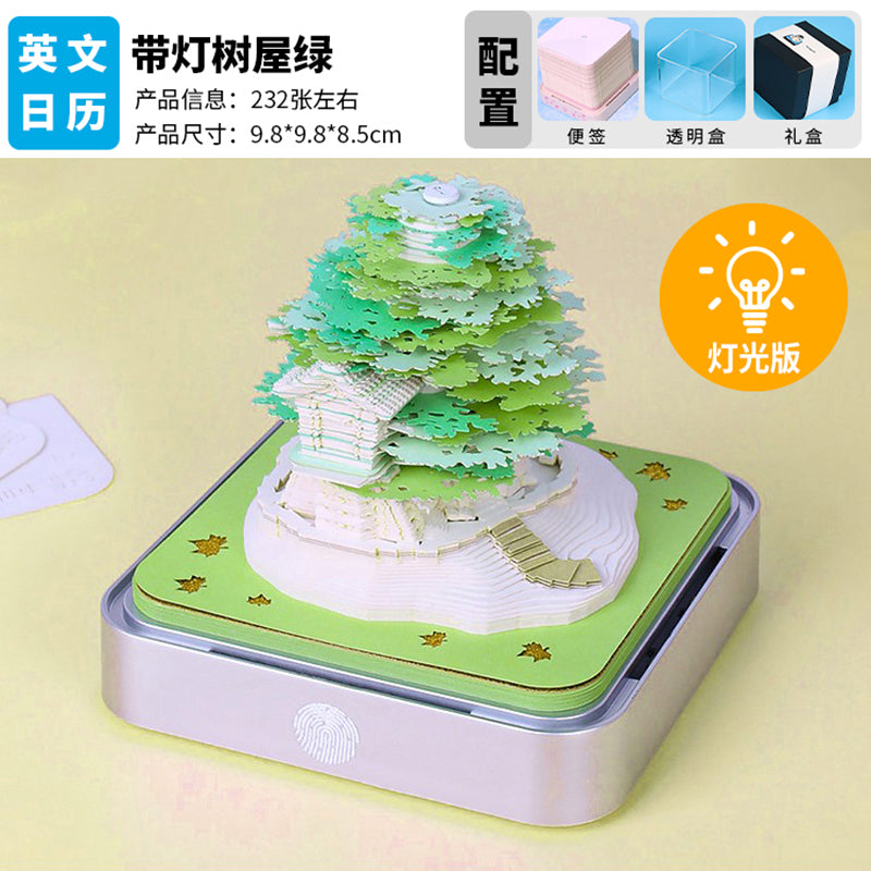 Romantic Treehouse 3d Memo Pad - Daily Calendar 2026