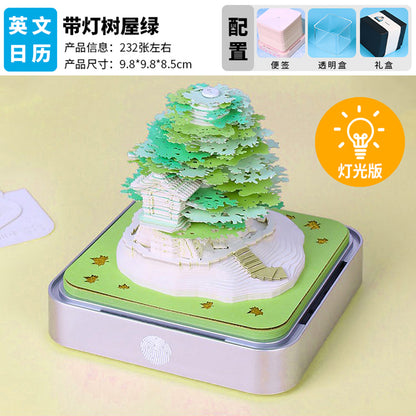 Romantic Treehouse 3d Memo Pad - Daily Calendar 2026