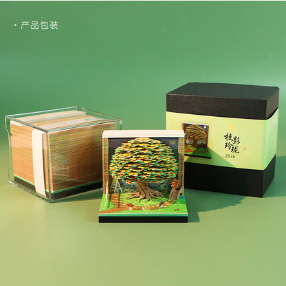 Osmanthus Moonlight 3d Memo Pad - Weekly Planner 2026