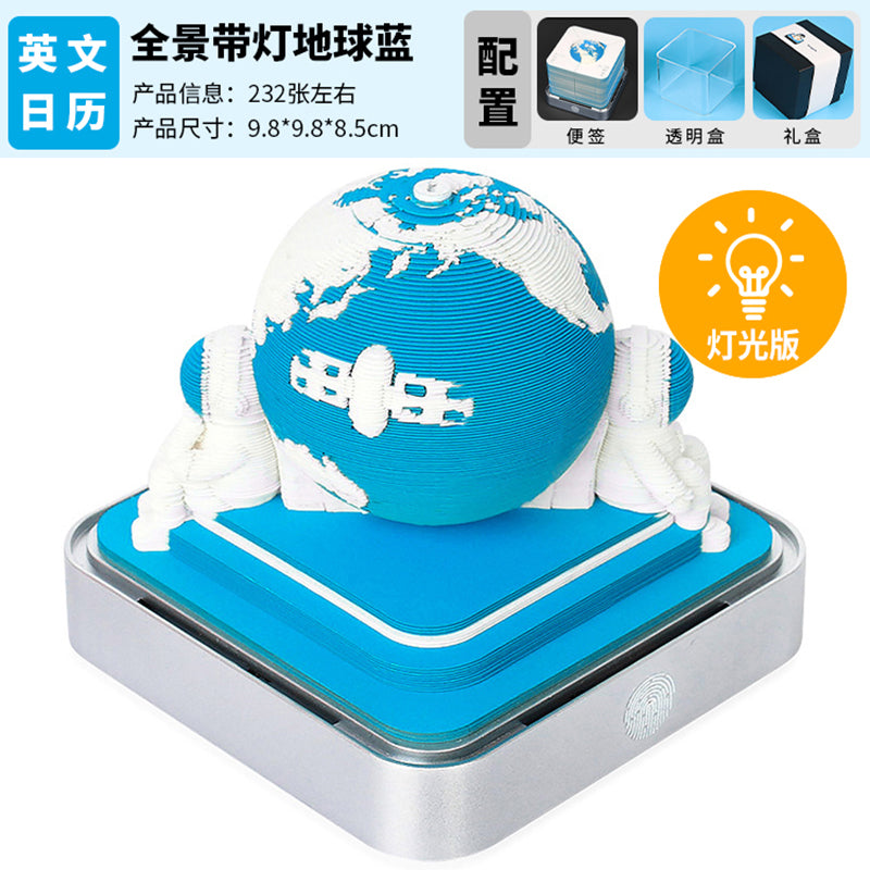 Earth Globe 3d Memo Pad - Daily Calendar 2026