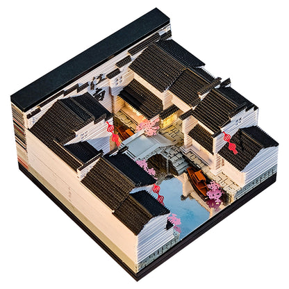 Jiangnan Water Town 3d Memo Pad - Weekly Planner 2026