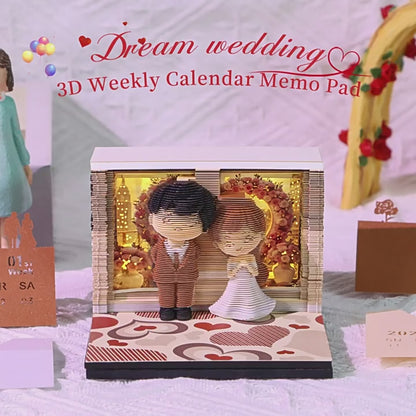 Dream Wedding 3D Memo Pad - Weekly Planner 2026