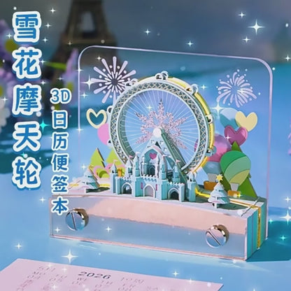 Snowflake Ferris Wheel 3d Memo Pad - Weekly Planner 2026