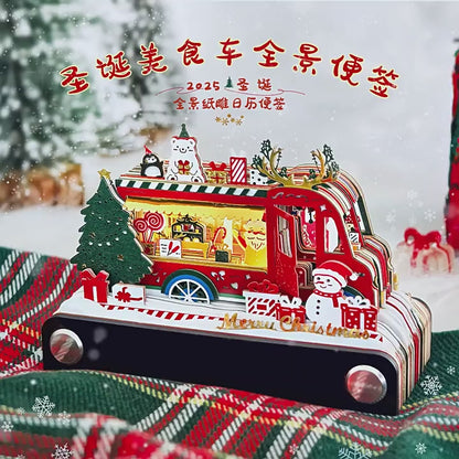 Christmas Food Truck 3d Memo Pad - Daily Calendar 2026
