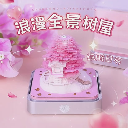 Romantic Treehouse 3d Memo Pad - Daily Calendar 2026