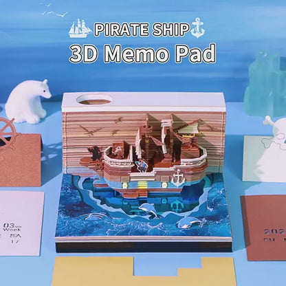 Pirate Ship 3D Memo Pad - Weekly Planner 2026