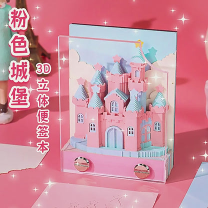Pink Castle 3D Memo Pad