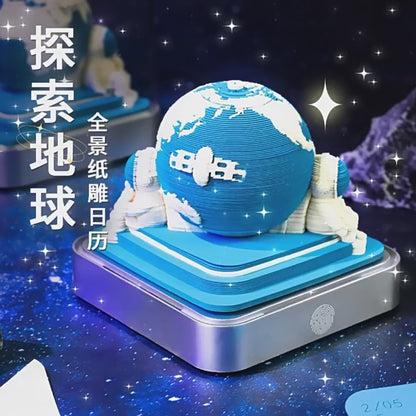 Earth Globe 3d Memo Pad - Daily Calendar 2026