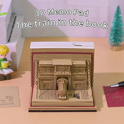 Book Train 3D Memo Pad - Weekly Planner 2026