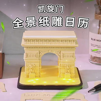 Arc de Triomphe 3D Memo Pad - Daily Calendar 2026