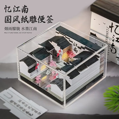 Jiangnan Water Town 3d Memo Pad - Weekly Planner 2026