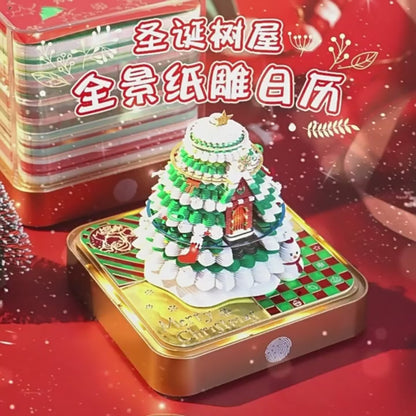 Christmas Tree House 3d Memo Pad - Daily Calendar 2026