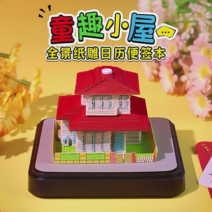 Whimsical Cottage 3d Memo Pad - Daily Calendar 2026