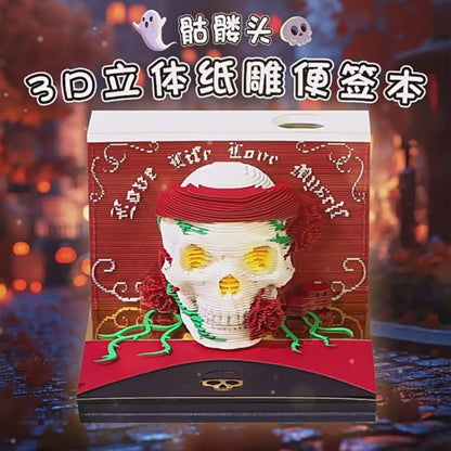 Skull Gothic Art 3D Memo Pad - Weekly Planner 2026