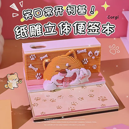 Corgi 3d Memo Pad - Weekly Planner 2026