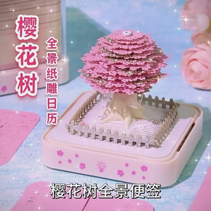 Panoramic Cherry Blossom Tree 3d Memo Pad - Daily Calendar 2026